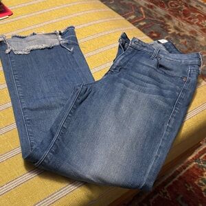 PARKER SMITH Frayed Hem Blue Cropped Jeans